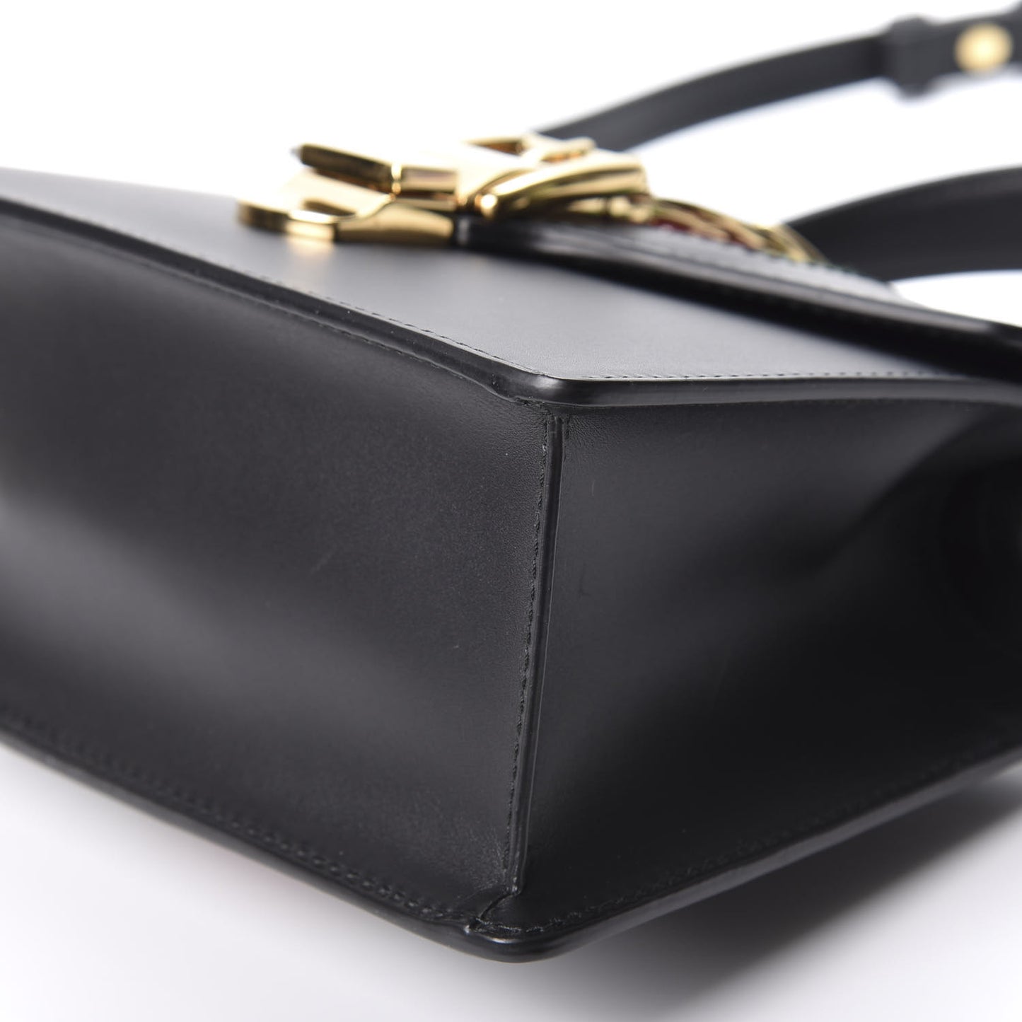 Calfskin Mini Sylvie Top Handle Bag Black