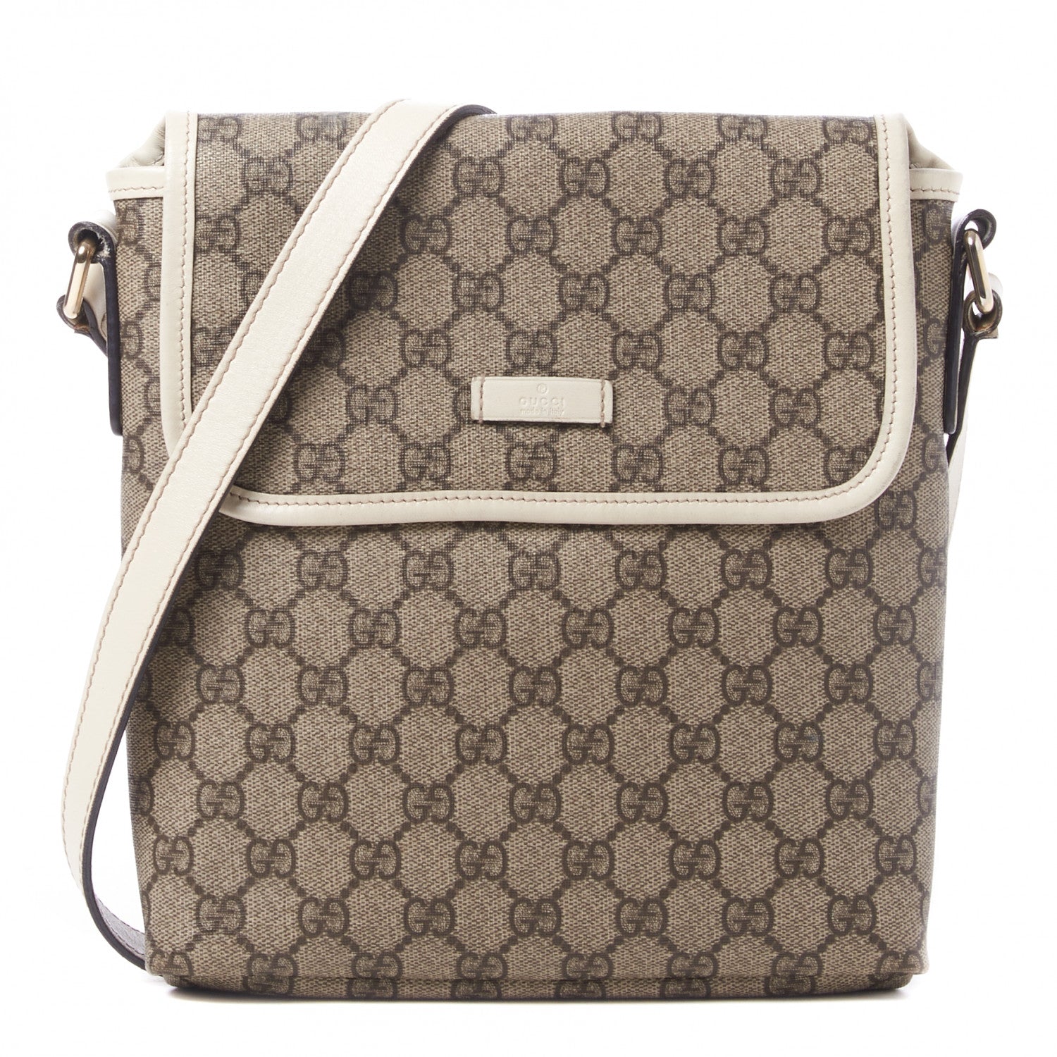 Gucci GG Plus Monogram Small Flap Messenger Bag Beige Off White 1 of 9