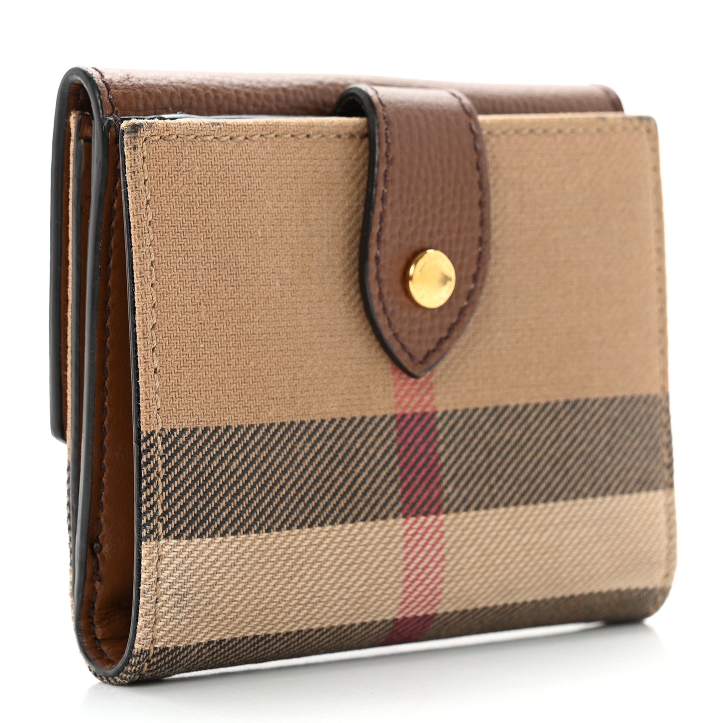 House Check Luna French Wallet Brown