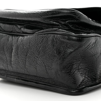 Saint Laurent Crinkled Calfskin Matelasse Monogram Medium Niki Chain Satchel Black 10 of 10