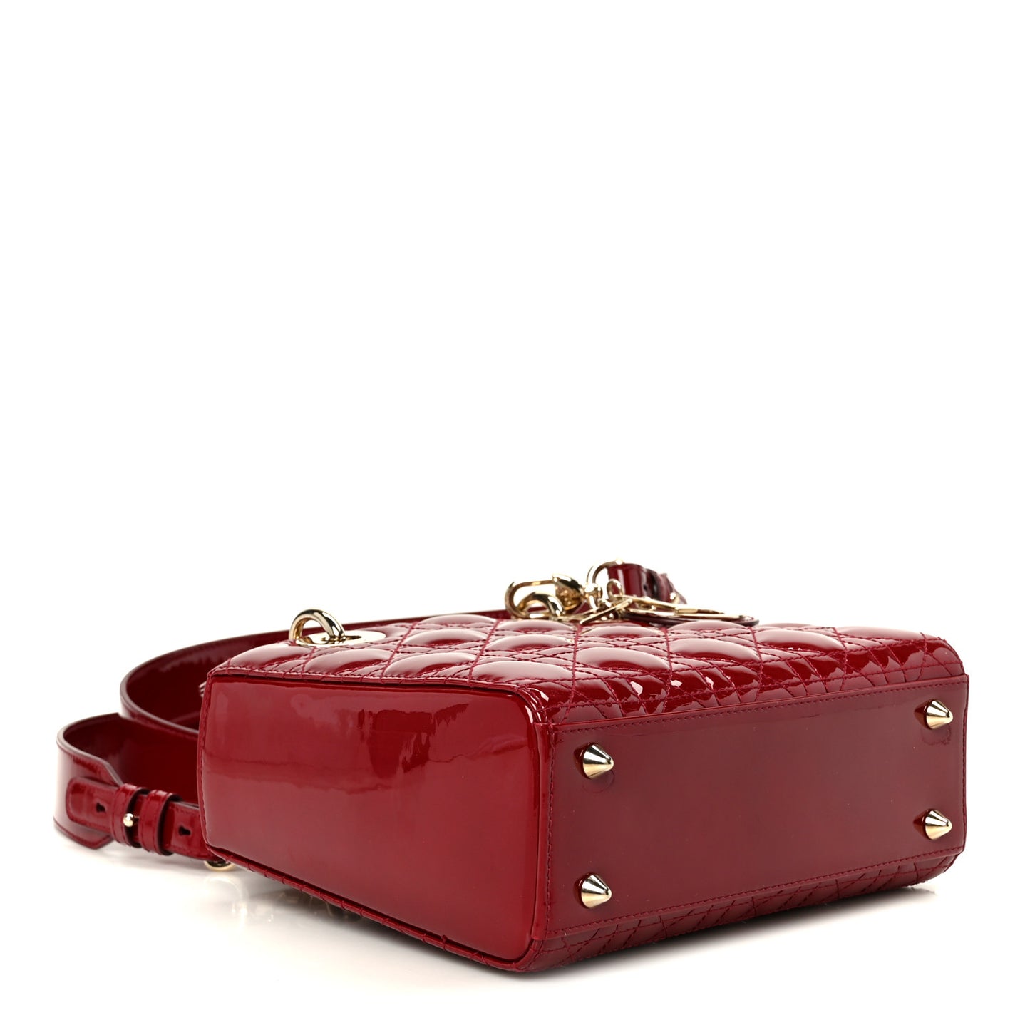 Patent Cannage Small My ABCDior Lady Dior Cherry Red