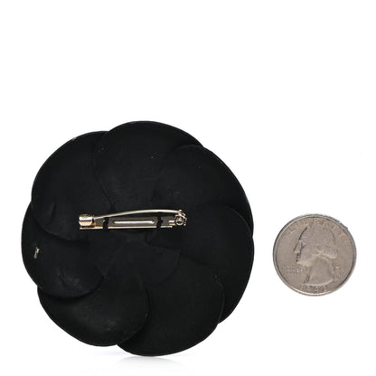 Chanel Patent Leather Camellia Pin Brooch Black 3 of 4