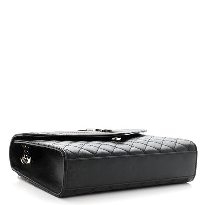 Saint Laurent Grain De Poudre Textured Mixed Matelasse Triquilt Medium Monogram Satchel Black 4 of 9