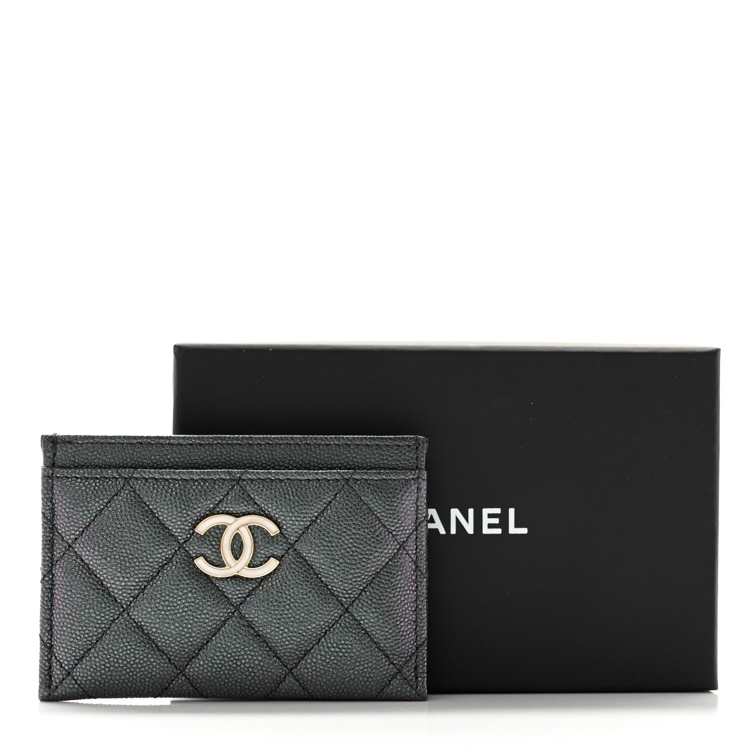 Chanel Iridescent Caviar Quilted Card Holder Black 8 of 8
