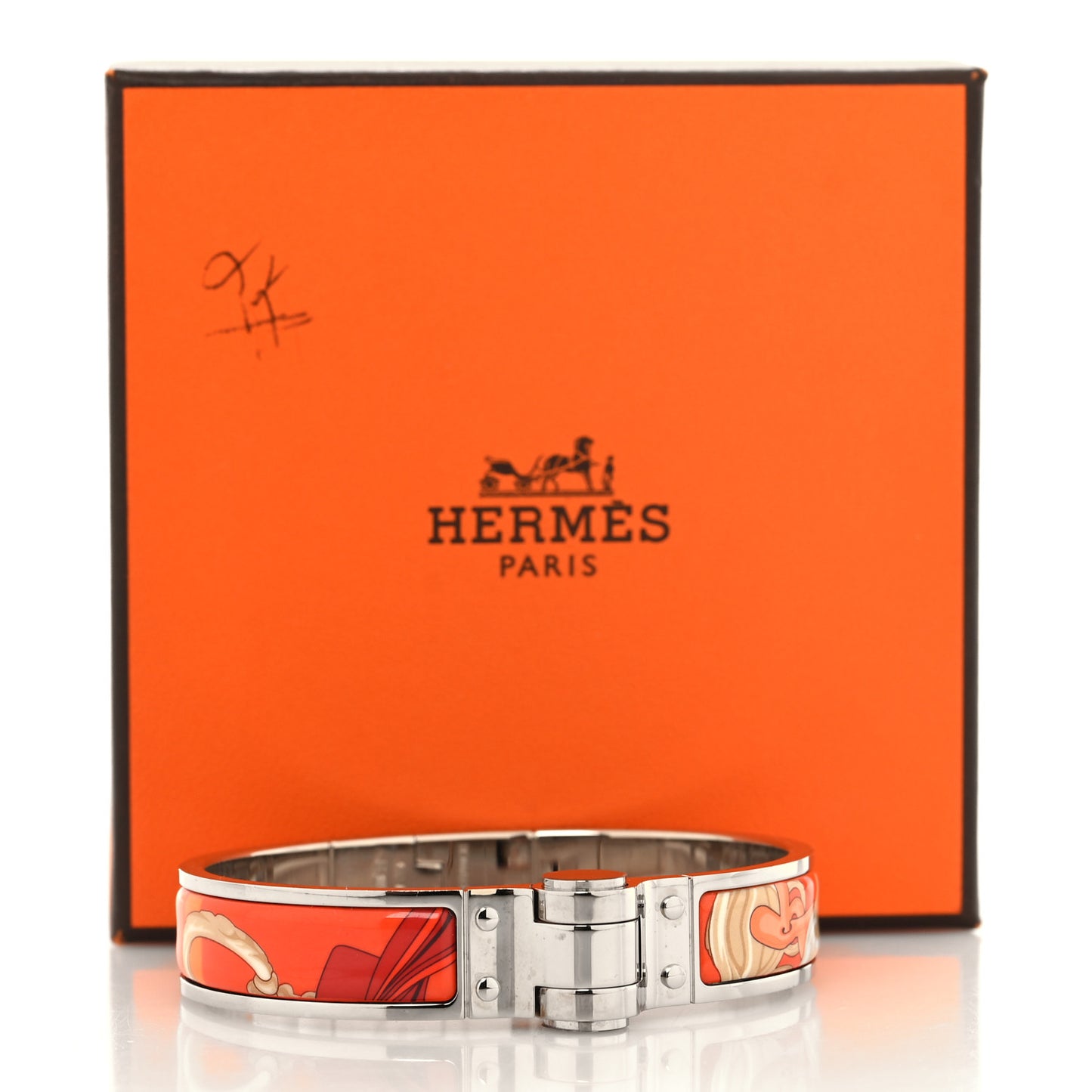 Enamel Printed Narrow Charniere Brides De Gala Hinged Bracelet S