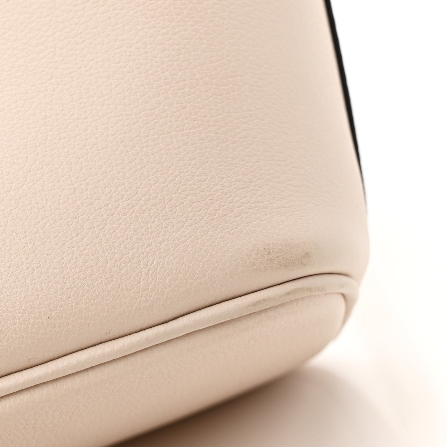 Grained Calfskin Lock and Walk Bucket Quartz