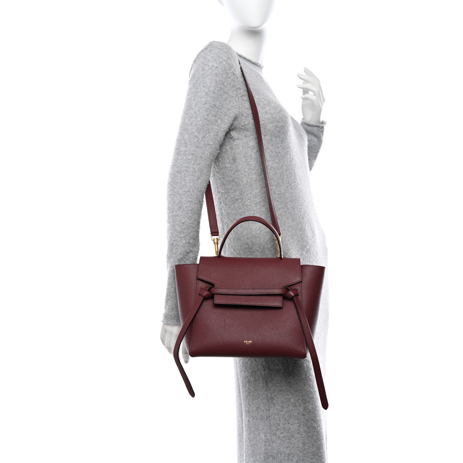 Celine Grained Calfskin Micro Belt Bag Acai 2 of 12