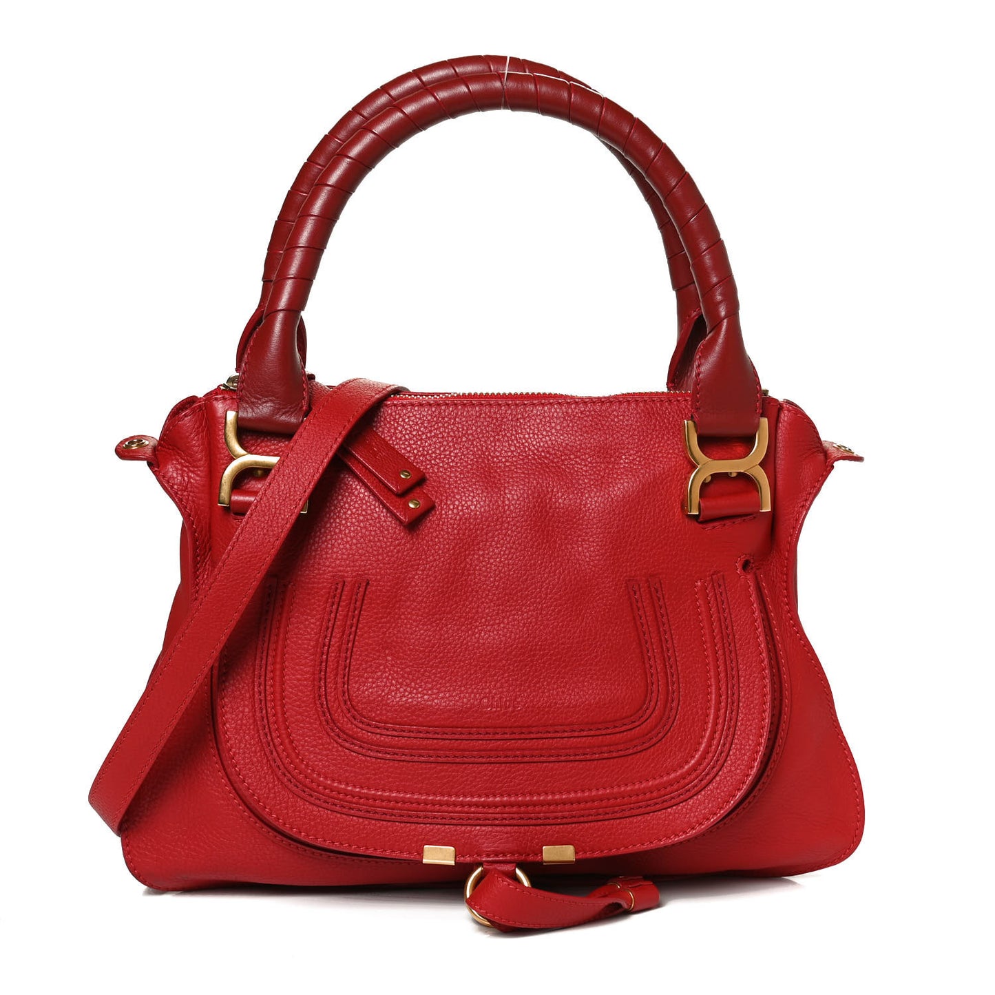 Calfskin Medium Marcie Satchel Red