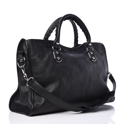 Balenciaga Chevre Silver Metallic Edge Hardware City Black 3 of 9