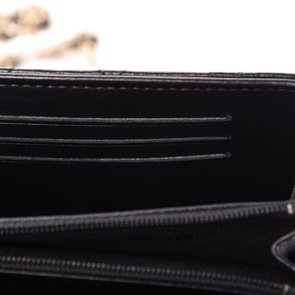 Chanel Lambskin Quilted Pearl Clutch With Chain Black 13 of 14
