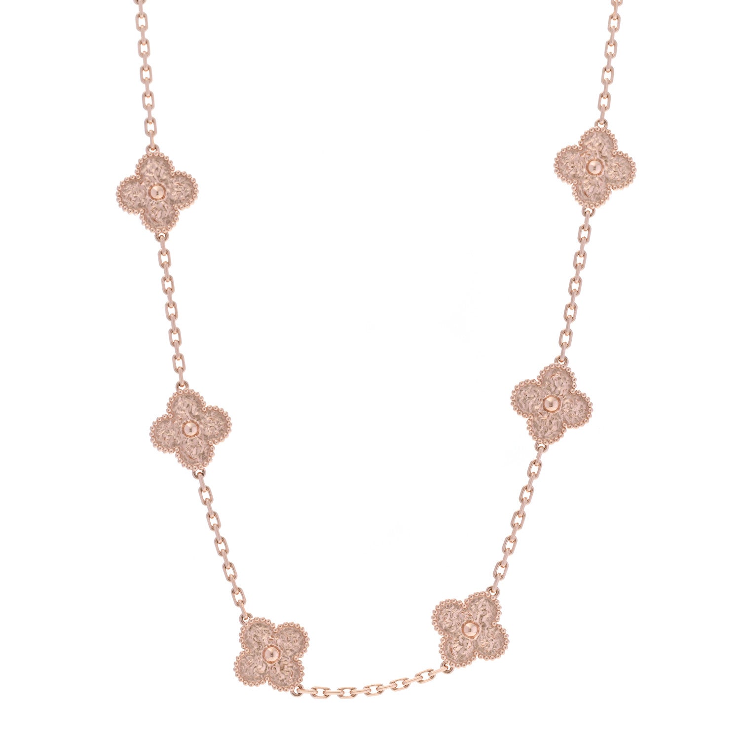 Van Cleef & Arpels Rose Gold 10 Motifs Vintage Alhambra Necklace 1 of 5
