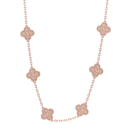 Van Cleef & Arpels Rose Gold 10 Motifs Vintage Alhambra Necklace 1 of 5