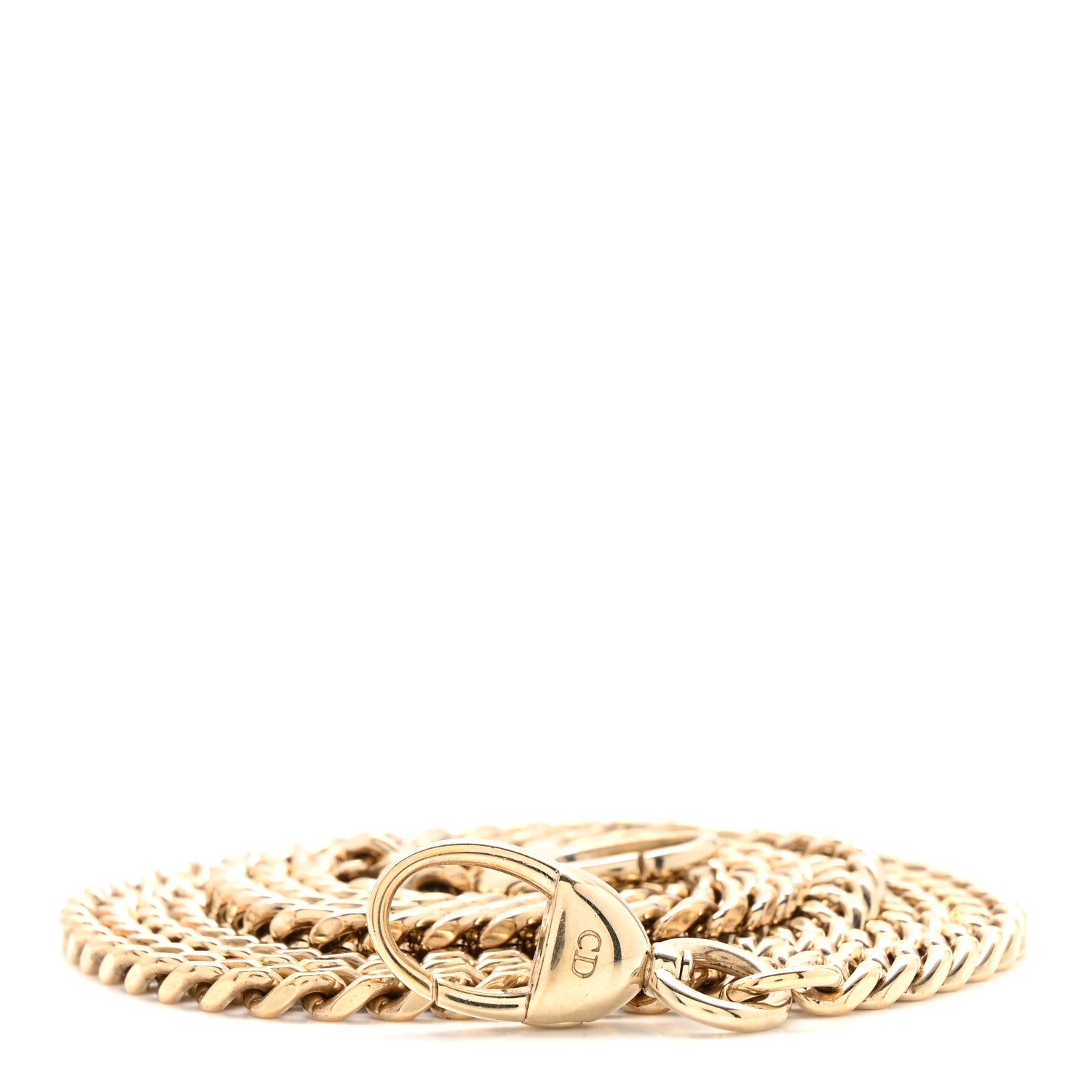 Christian Dior Metal Mini Lady Dior Chain Shoulder Strap Gold