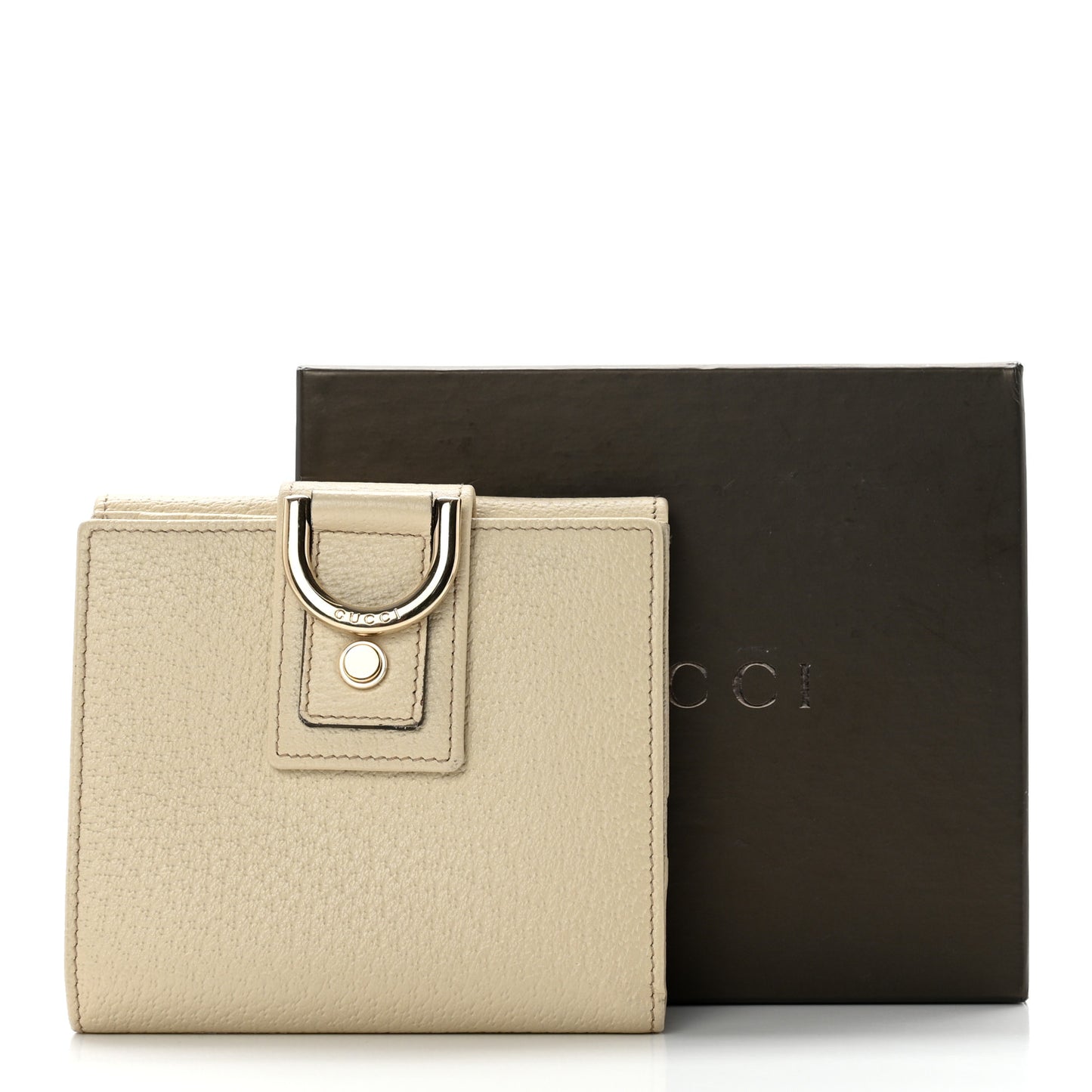 Calfskin Abbey Compact Wallet Off White