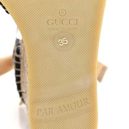 Gucci Monogram Matelasse GG Marmont Ankle Wrap Platform 35/120mm Espadrille Wedges 35 Beige Ebony Black Sand Storm 7 of 10
