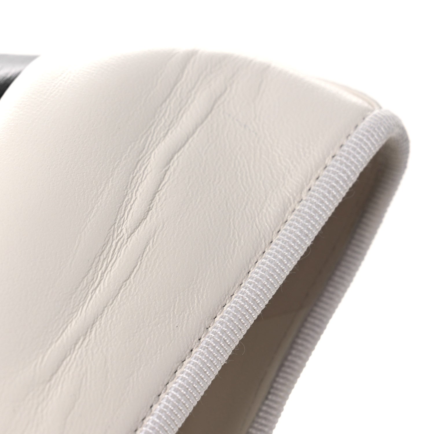 Chanel Lambskin Grosgrain Cap Toe CC Ballerina Flats 38 White Black 12 of 13
