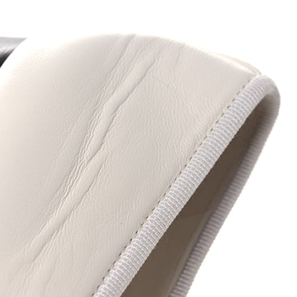 Chanel Lambskin Grosgrain Cap Toe CC Ballerina Flats 38 White Black 12 of 13