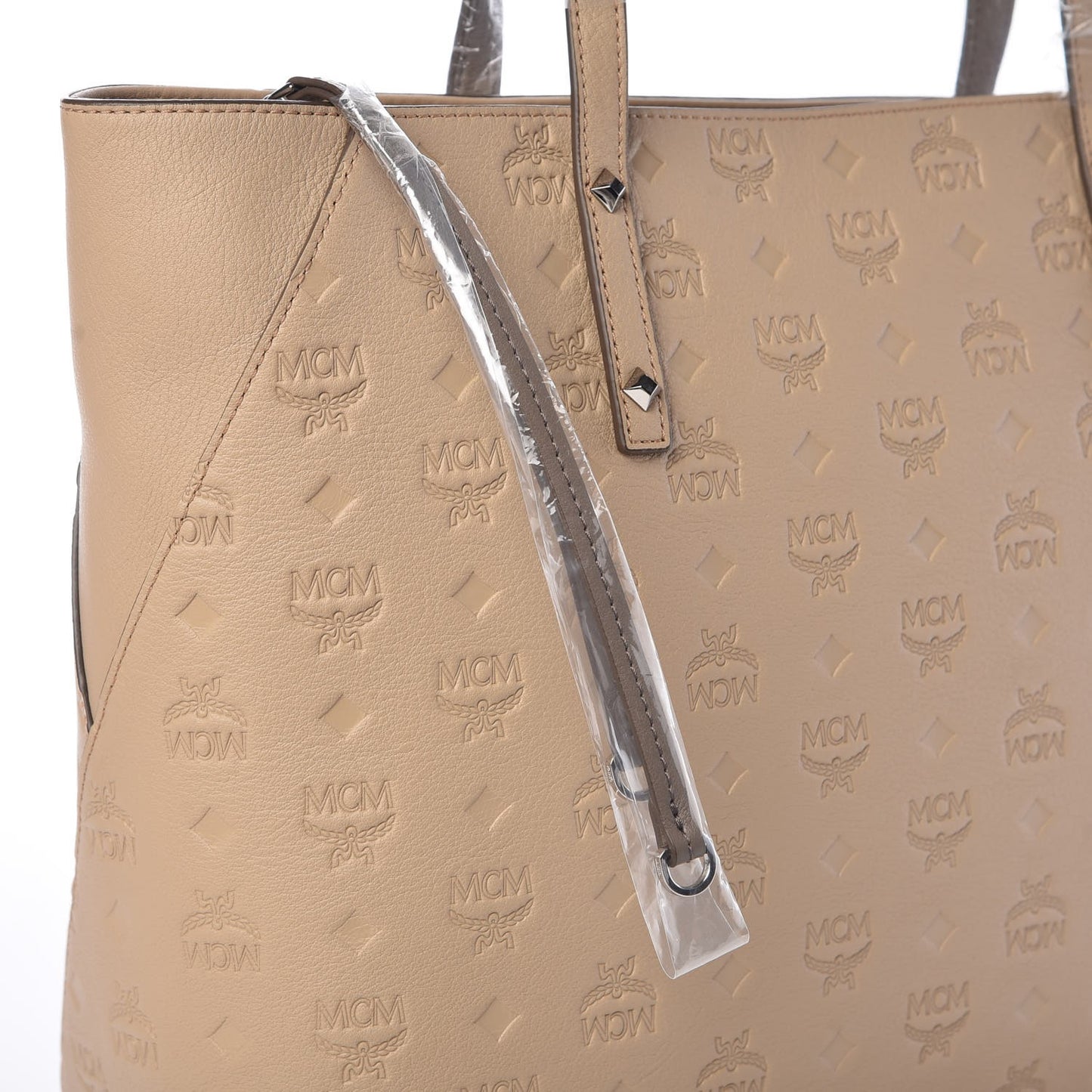 Calfskin Ottomar Monogram Medium Klara Top Zip Tote New Beige