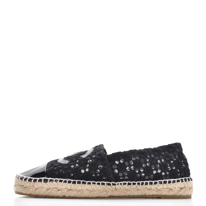 Chanel Lace Patent CC Espadrilles 39 Black 1 of 8