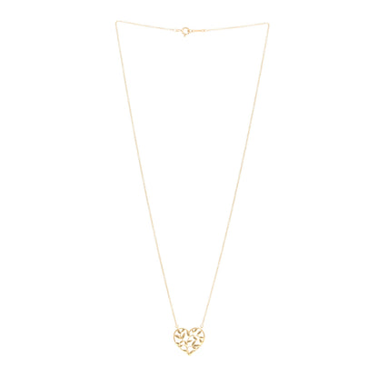 Tiffany 18K Yellow Gold Paloma Picasso Olive Leaf Heart Pendant Necklace 3 of 4