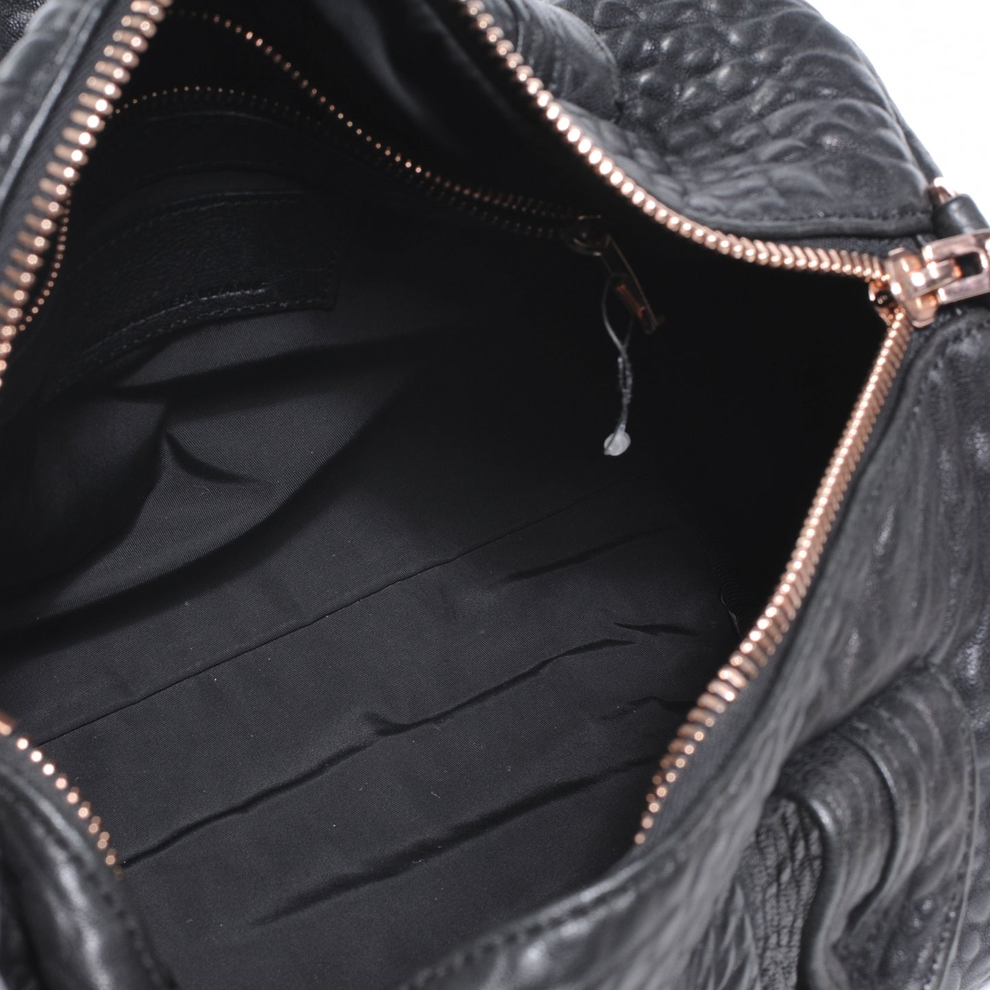 Leather Rocco w Rose Gold Hardware Black