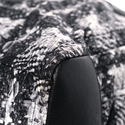 Chanel Lambskin Nylon Tweed Printed Tote Black White 9 of 11
