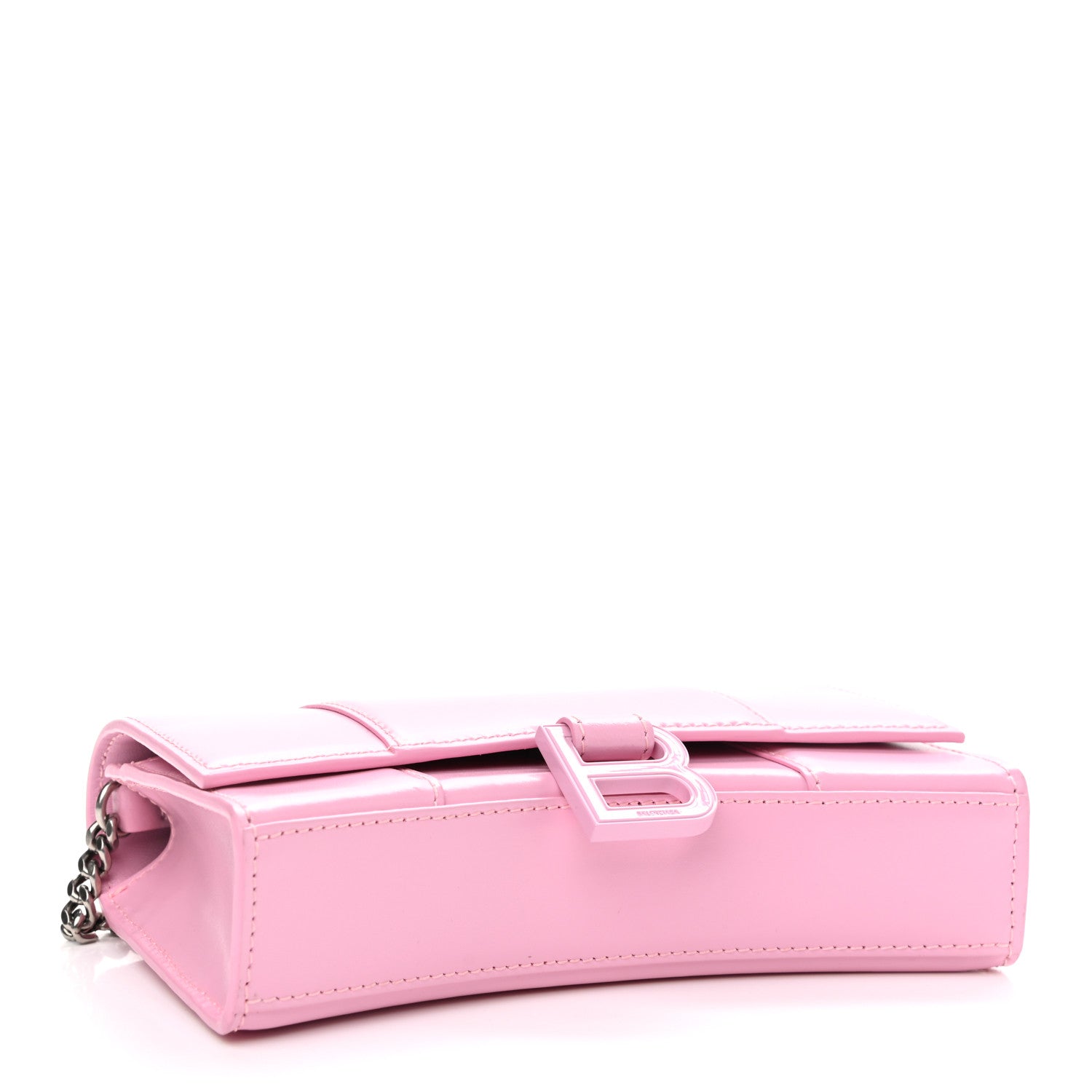 Balenciaga Shiny Box Calfskin Tonal B Hourglass Chain Bag Candy Pink 4 of 11