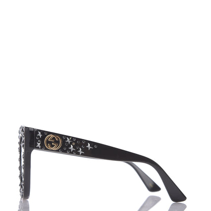 Gucci Acetate Stars Cat Eye Sunglasses GG0116S Black 2 of 8