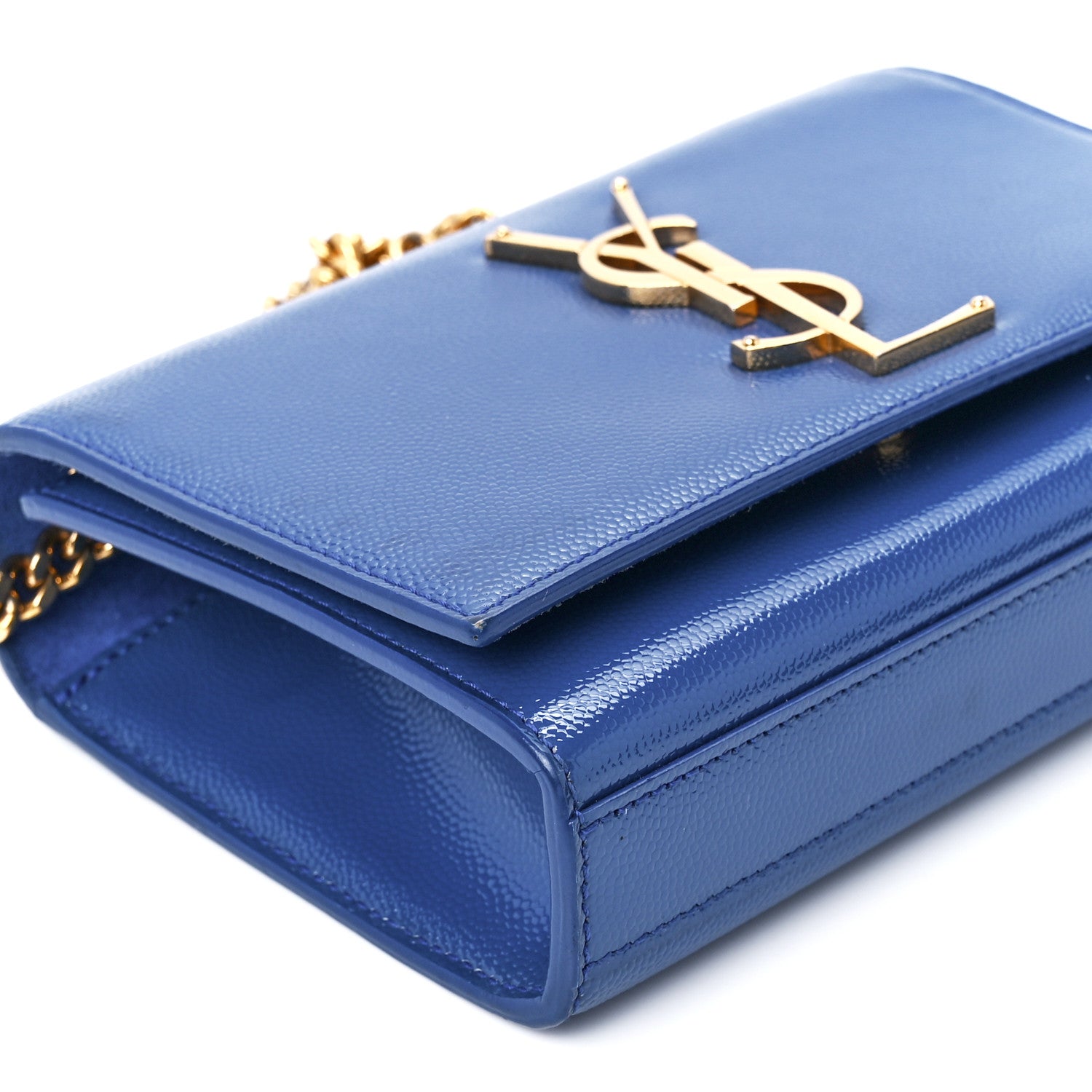 Saint Laurent Grain De Poudre Small Classic Monogram Kate Satchel Royal Blue 10 of 13