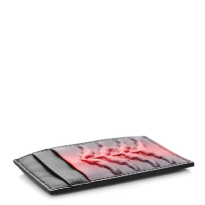 Alexander McQueen Calfskin Rib Cage Card Holder Black Red 4 of 9