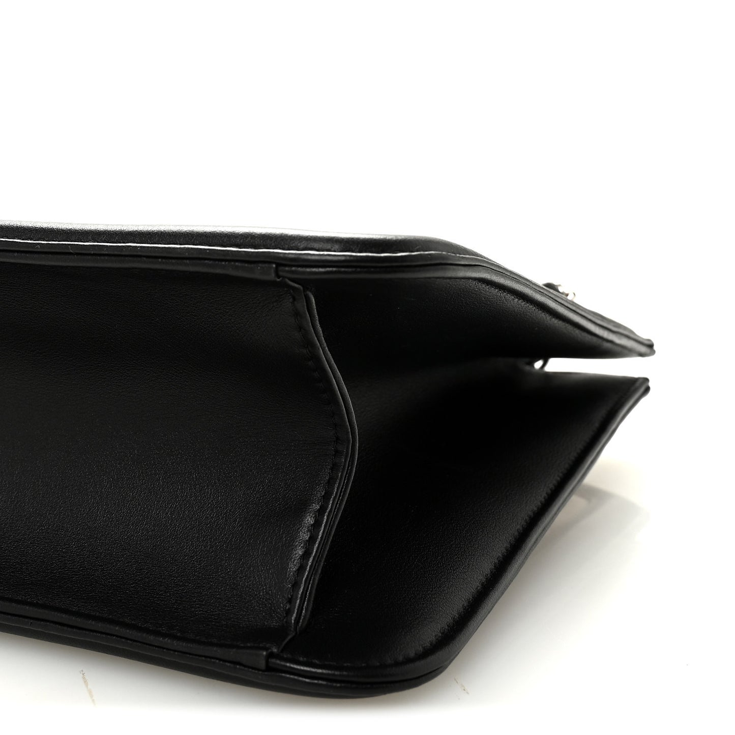 Lambskin Calfskin Small Chocolate Bar Tote White Black