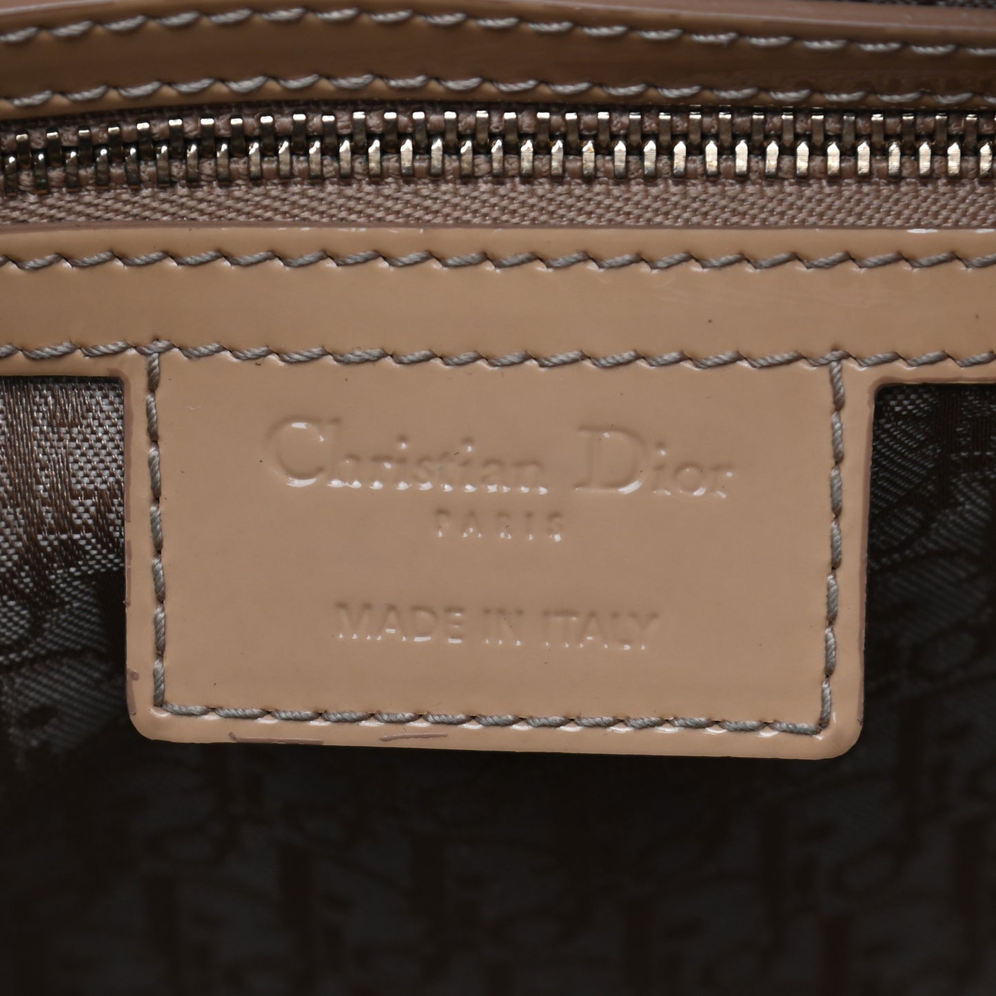 Patent Cannage Large Lady Dior Beige