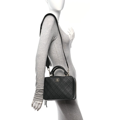 Chanel Calfskin Quilted Travel Kit Vanity Case Black 2 of 12