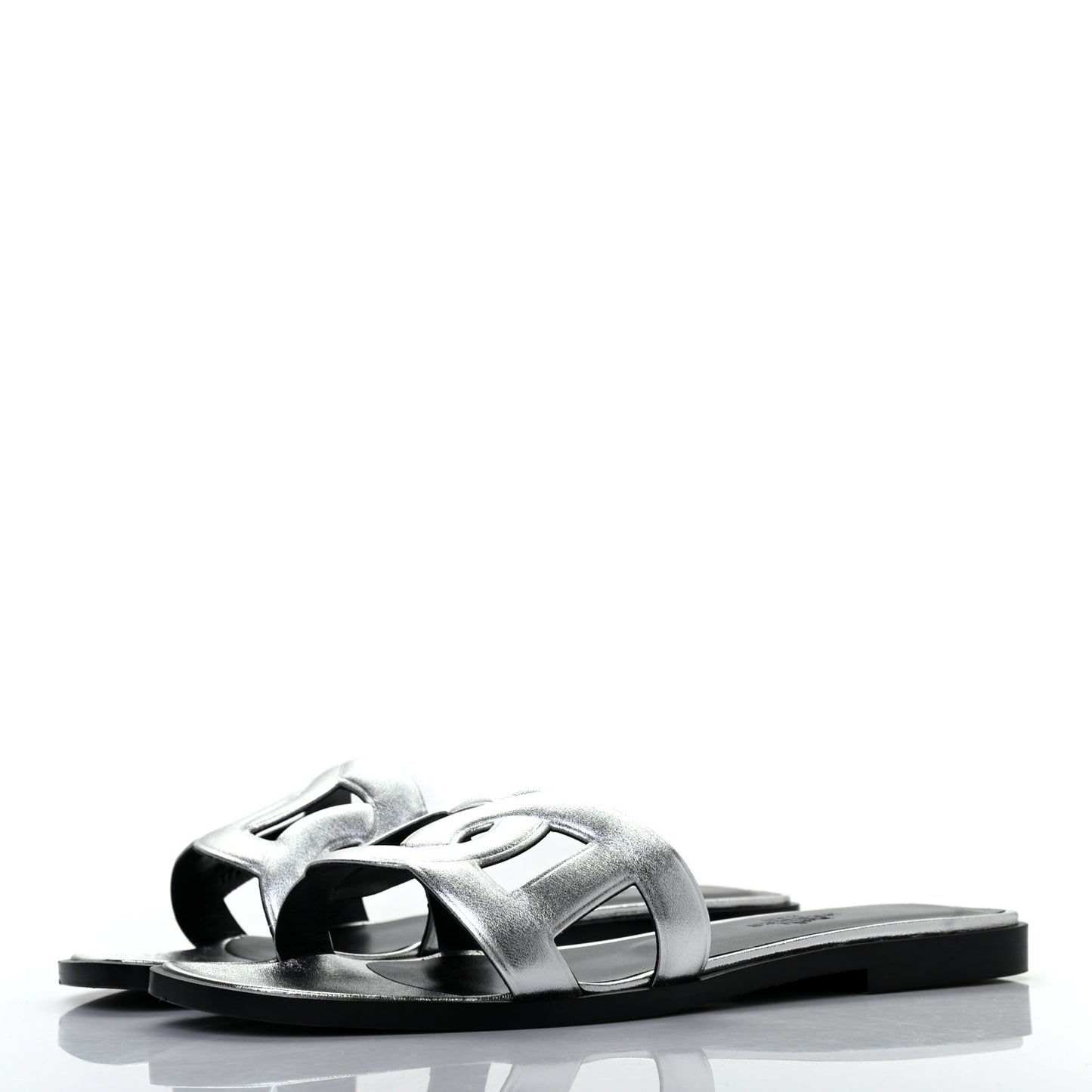 Metallic Nappa Omaha Sandals 36 Argent