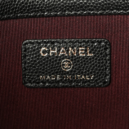 Chanel Caviar Quilted Large Cosmetic Case Black 6 of 8