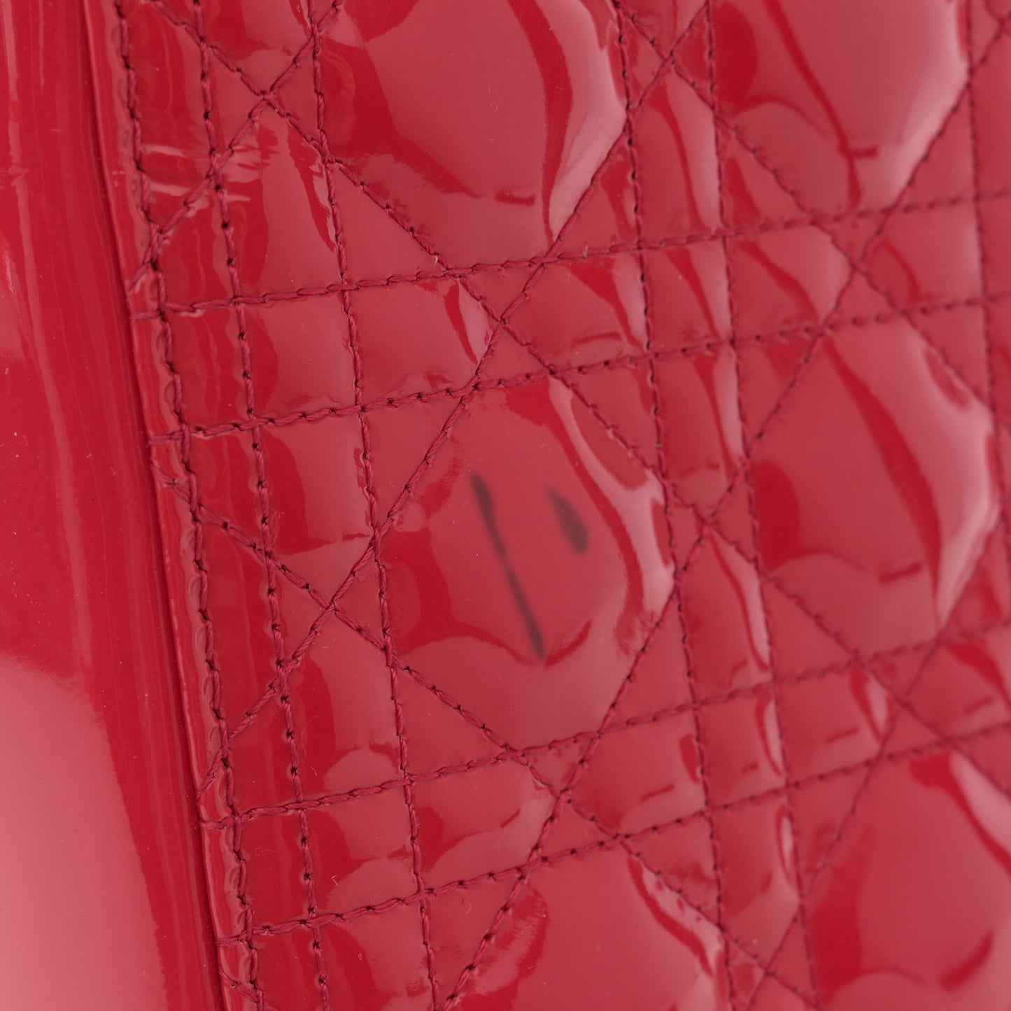 Patent Cannage Large Lady Dior Fuchsia
