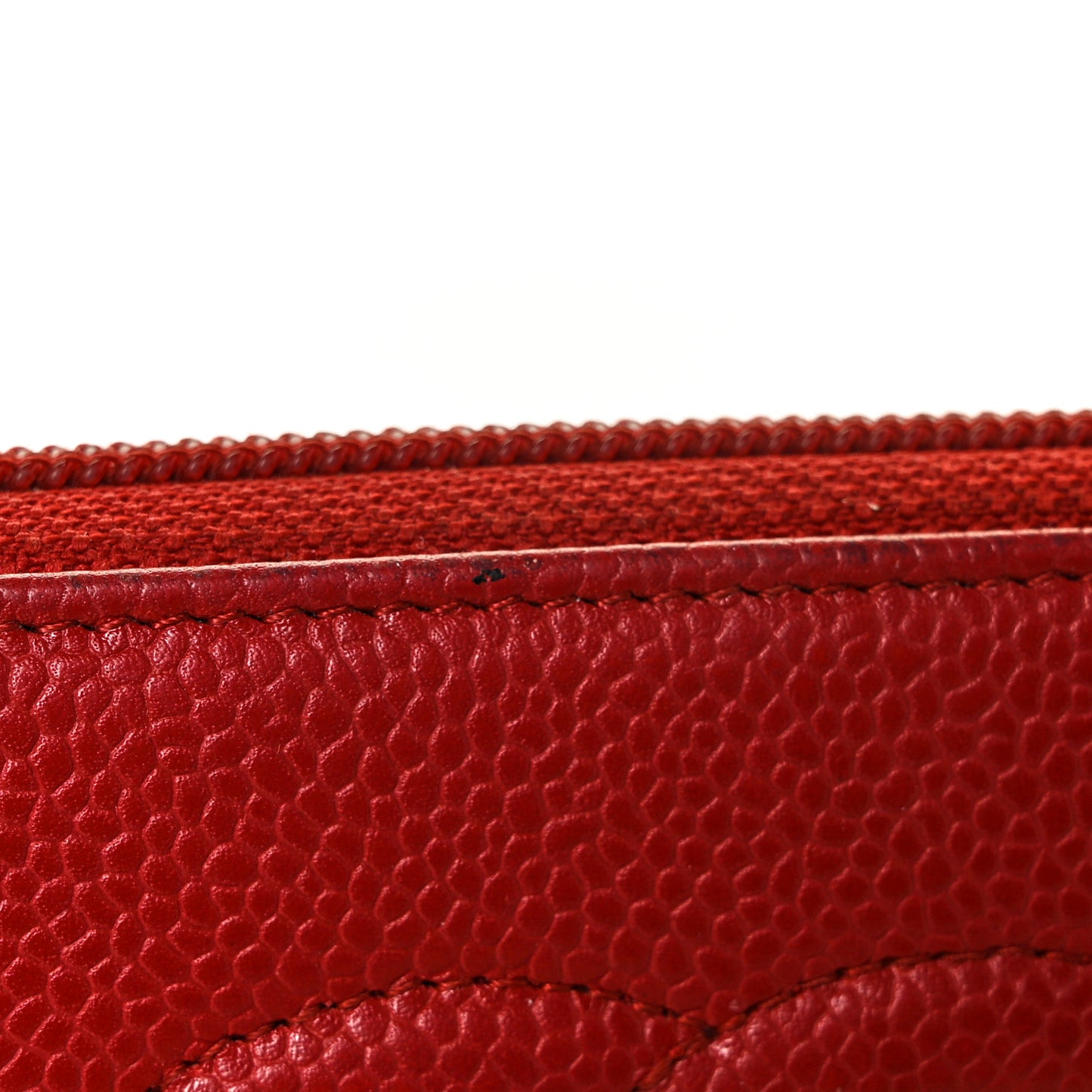 Caviar Large Timeless CC Zip Around Wallet Red