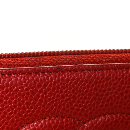 Chanel Caviar Large Timeless CC Zip Around Wallet Red 11 of 12