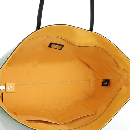 Fendi Vitello Elite Cuoio Monster Buggies Medium Roll Tote Emerald Black Multicolor Yellow 5 of 9