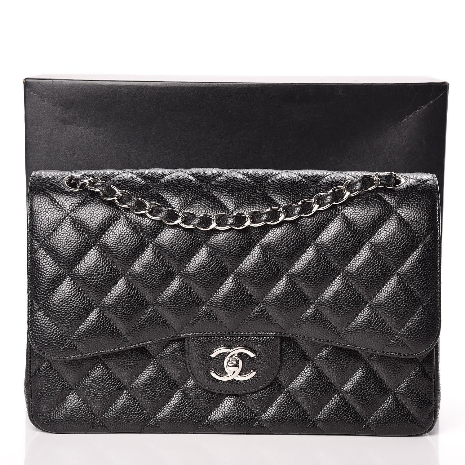 Chanel Caviar Quilted Jumbo Double Flap Black 10 of 10