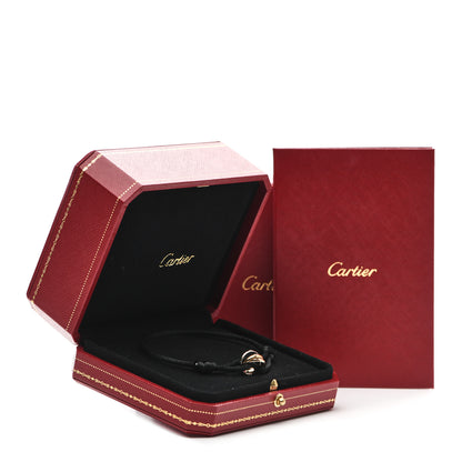 Cartier 18K Pink Yellow White Gold Trinity Adjustable Cord Bracelet Black 6 of 6