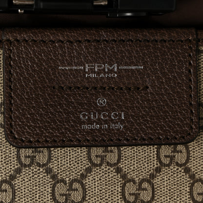 Gucci GG Supreme Monogram Aluminium Porter Medium Trolley Suitcase Beige Ebony Silver 5 of 13