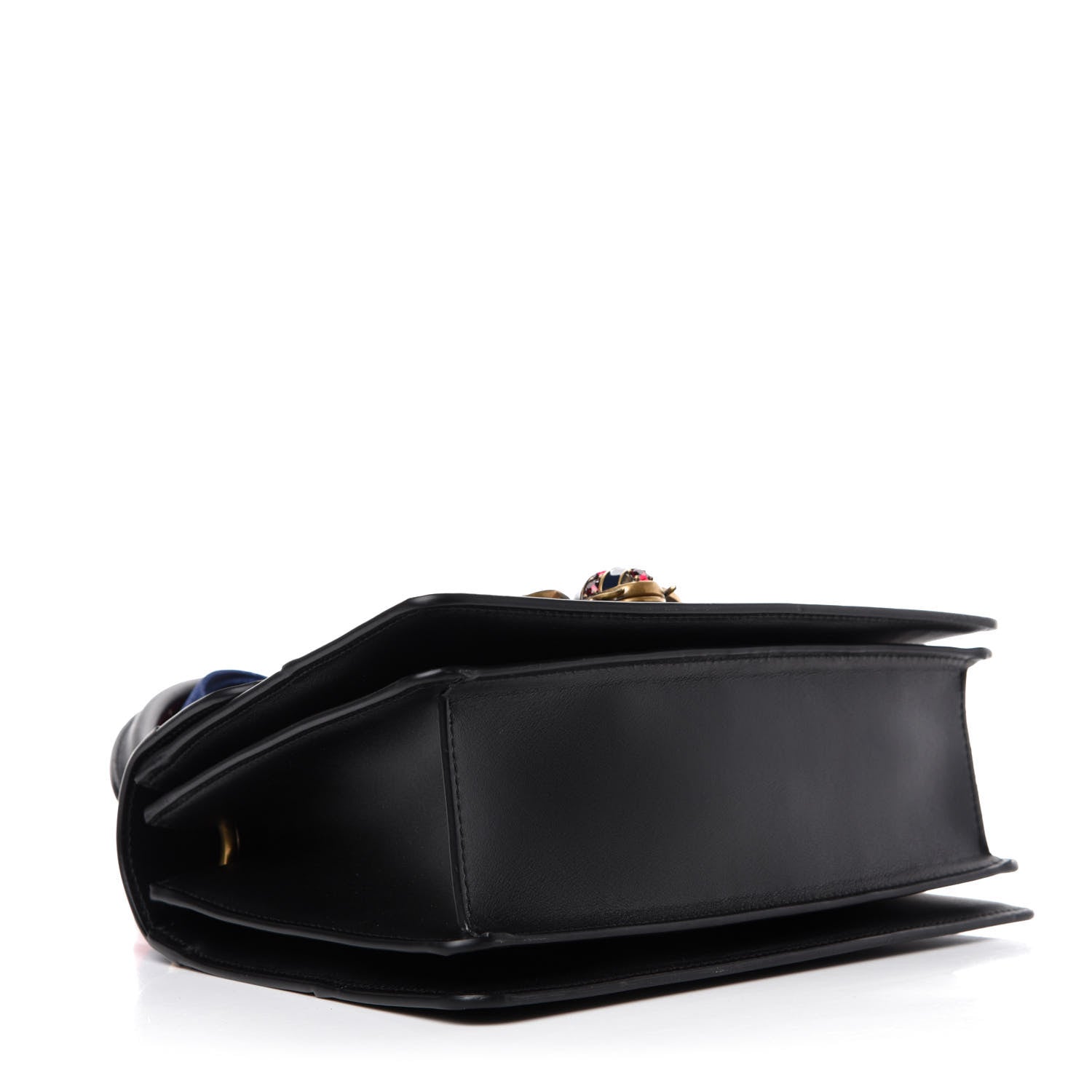 Gucci Calfskin Sylvie Web Small Queen Margaret Top Handle Bag Black 4 of 11