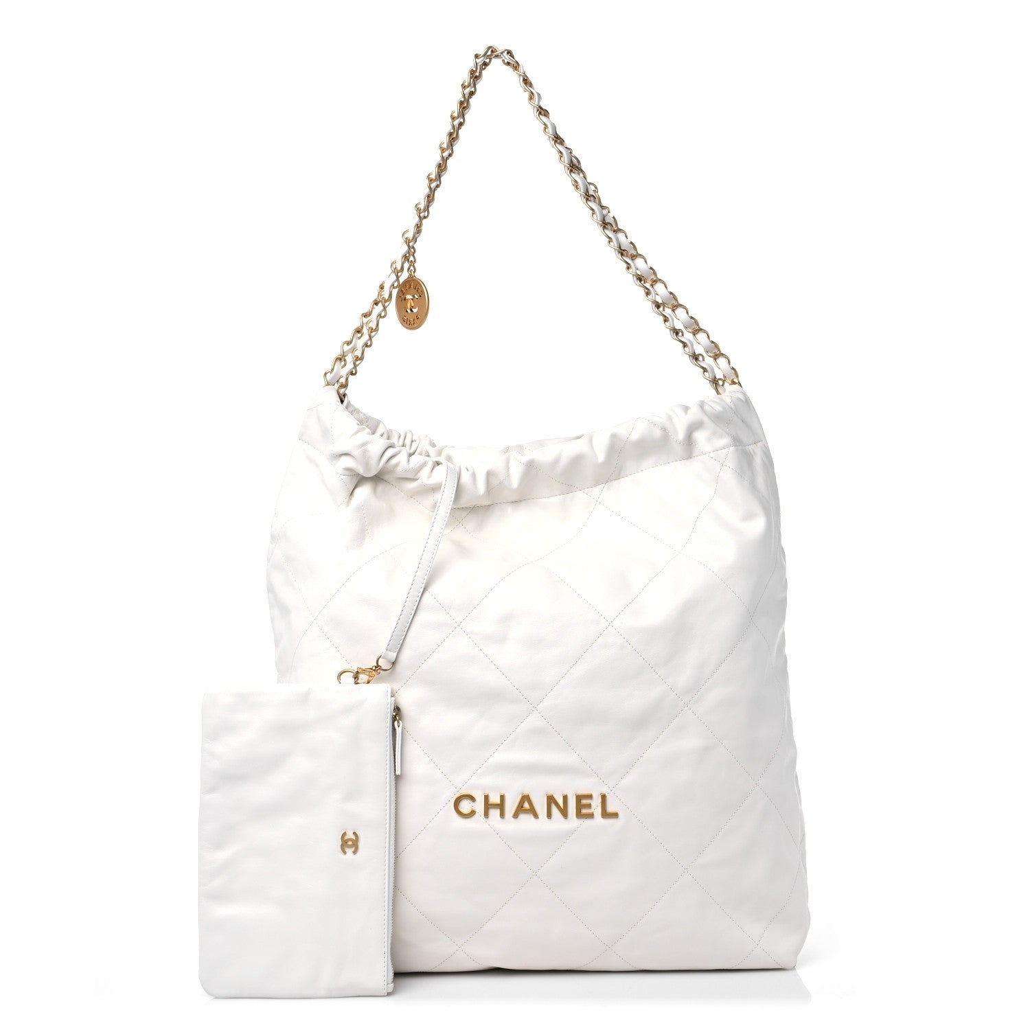 Chanel Shiny Calfskin Quilted Chanel 22 White 1 of 12