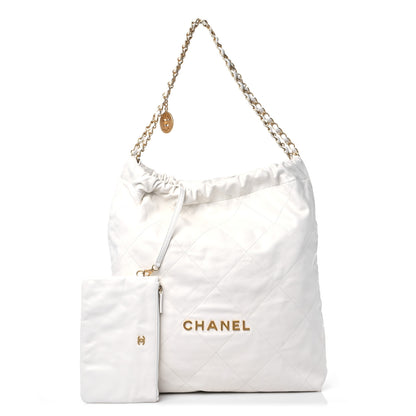 Chanel Shiny Calfskin Quilted Chanel 22 White 1 of 12