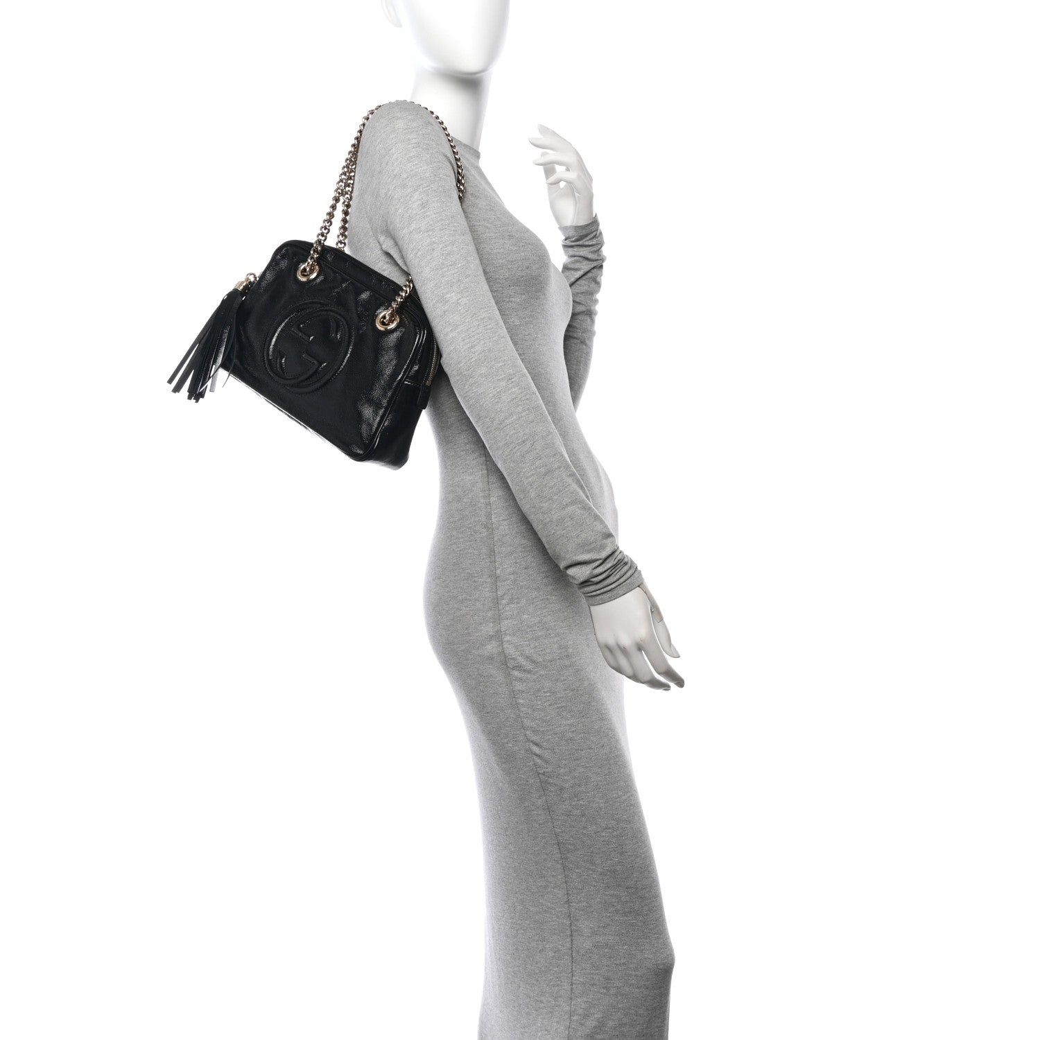 Gucci Soft Patent Small Soho Bowler Black 2 of 11