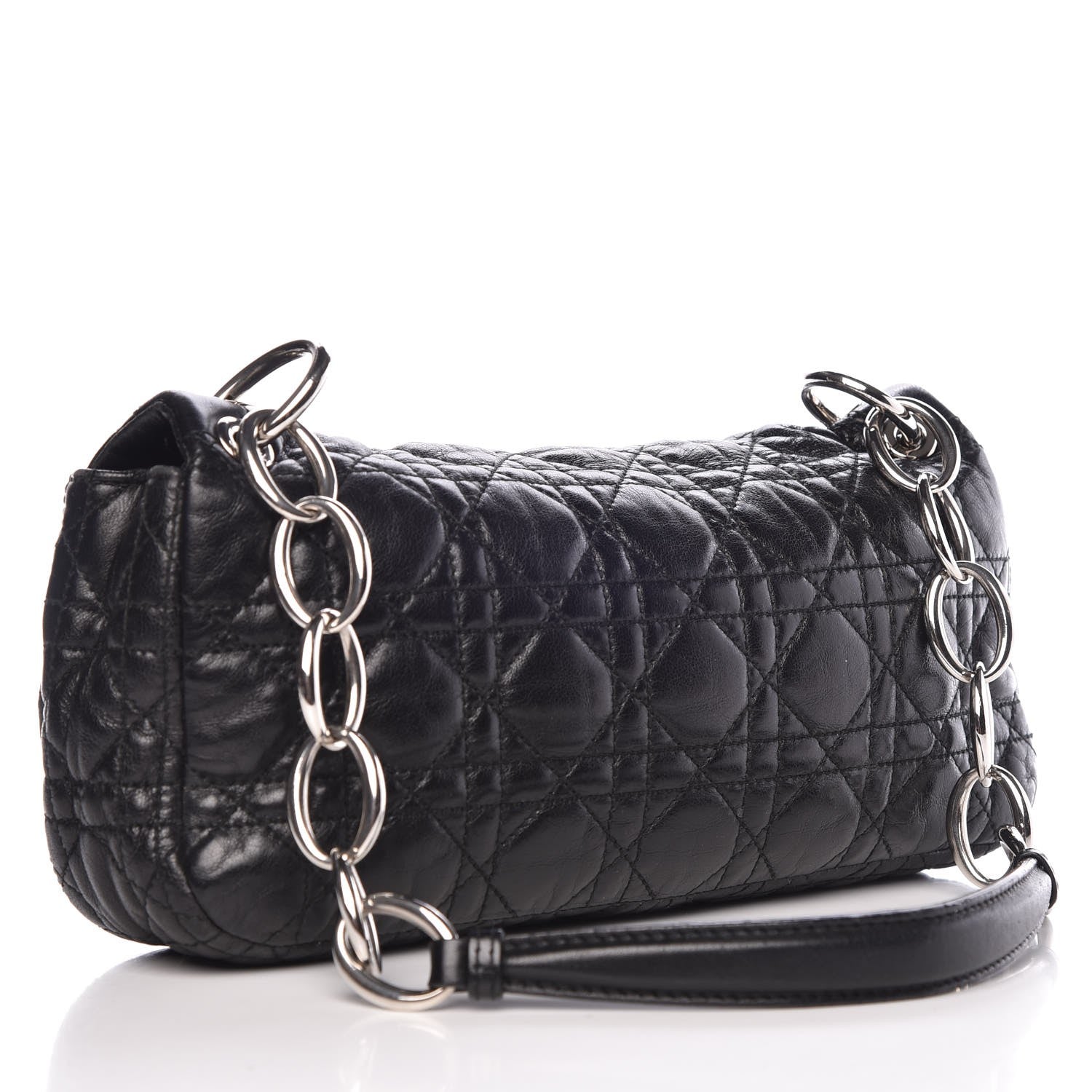 Christian Dior Lambskin Cannage Rendezvous Small Flap Black 3 of 8