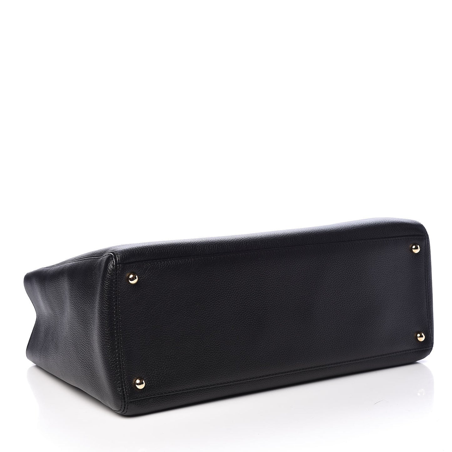 Calfskin Cerf Executive Shopper Tote Black
