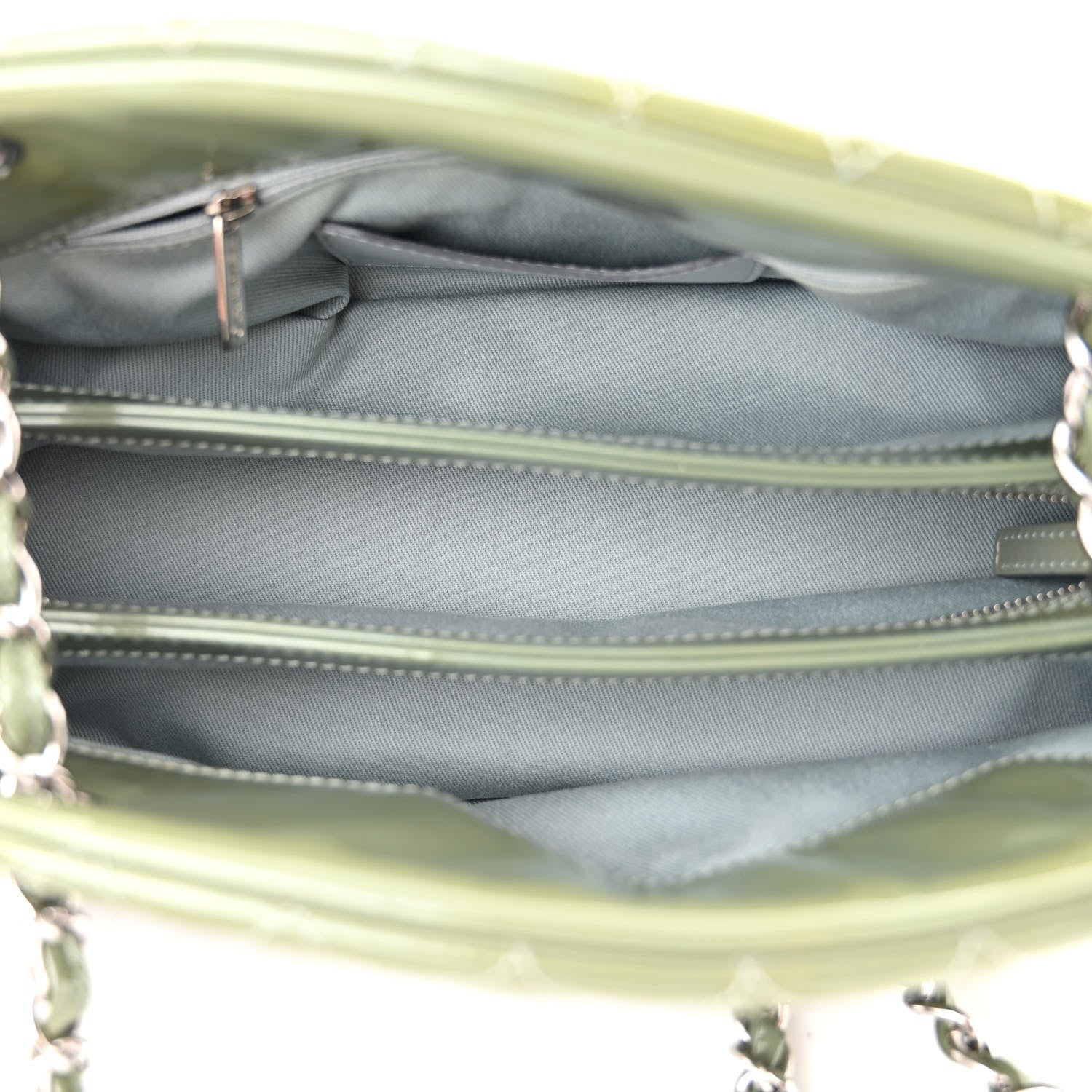 Chanel Patent Quilted Medium Just Mademoiselle Green 5 of 11