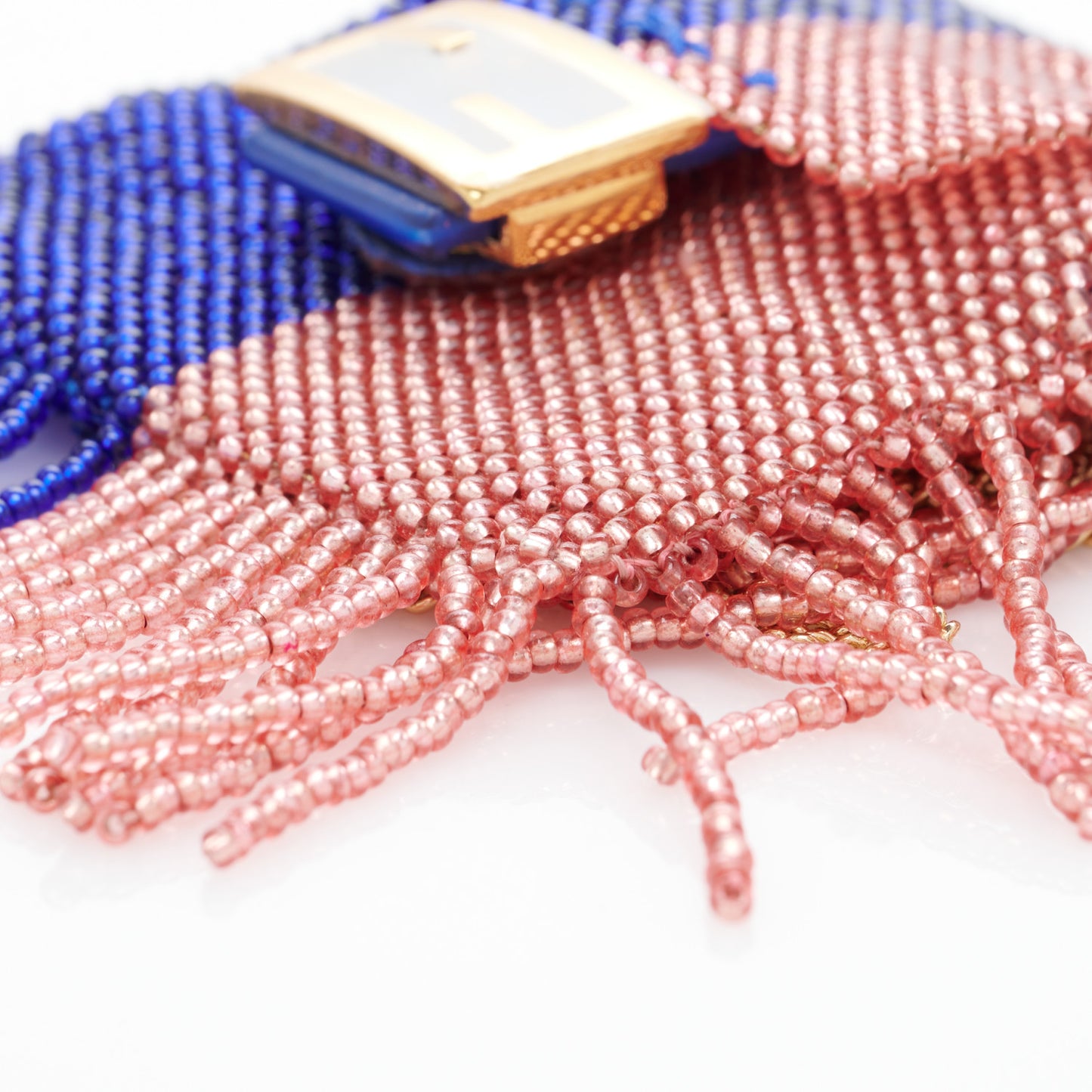 Glass Beaded Mini Pico Baguette Charm Blue Salmone